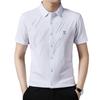 Men's Ice Silk Seamless Short-Sleeve Shirt - Wrinkle-Resistant & Iron-Free, White
