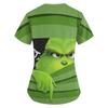 Women's Christmas Printing Uniform Work Uniform V-Neck Pocket Protective Work Uniform