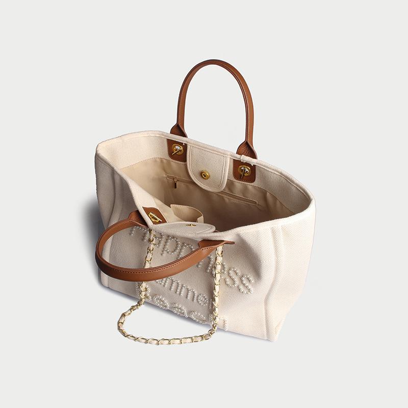 New Women Tote Bag Fashion Diamond  Canvas Large Handbag Chains Shoulder Bags Ladies Big Messenger Bag Shopping Bag