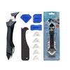 Silicone Scraper Squeegee Glue Remover Knife Caulking Angle Beauty Crack Trowel Tool Grout Scraper Kit With 5Pcs Scraper Head