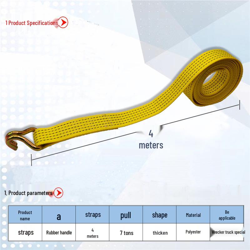 Yuehai Tow Straps & Ratchet Tighteners for Vehicle Recovery & Tire Fixing