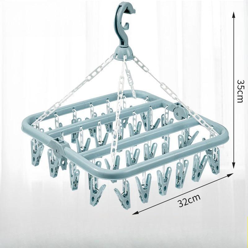 

Bule Foldable Hanging Drying Racks, 360° Rotatable Hook for Drying Towels Bras Clothes Gloves Plastic, Clothes Drying Foldable синій