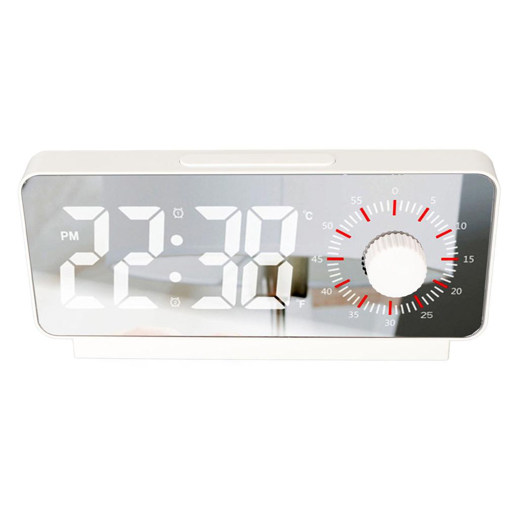 Digital Alarm Clock Dual Display 2 Adjustable Brightness Green Number 12H 24H LED Electronic Clock w