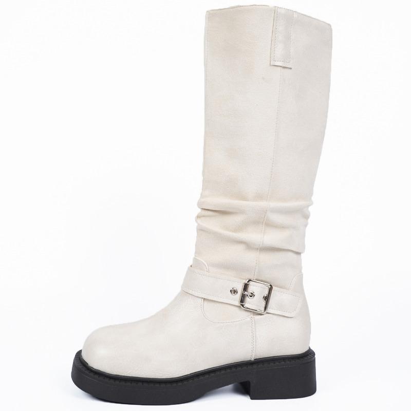 Женские ботфорты на платформе — фото 7