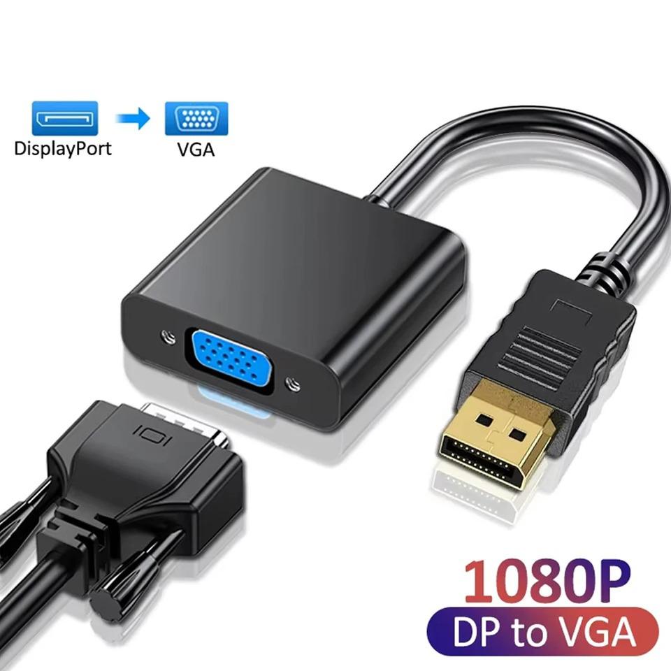 DisplayPort DP til VGA Adapter 1080P Kabel Hann til Hunn Konverter Display Port for PC Datamaskin Bærbar PC HDTV Skjerm Projektor