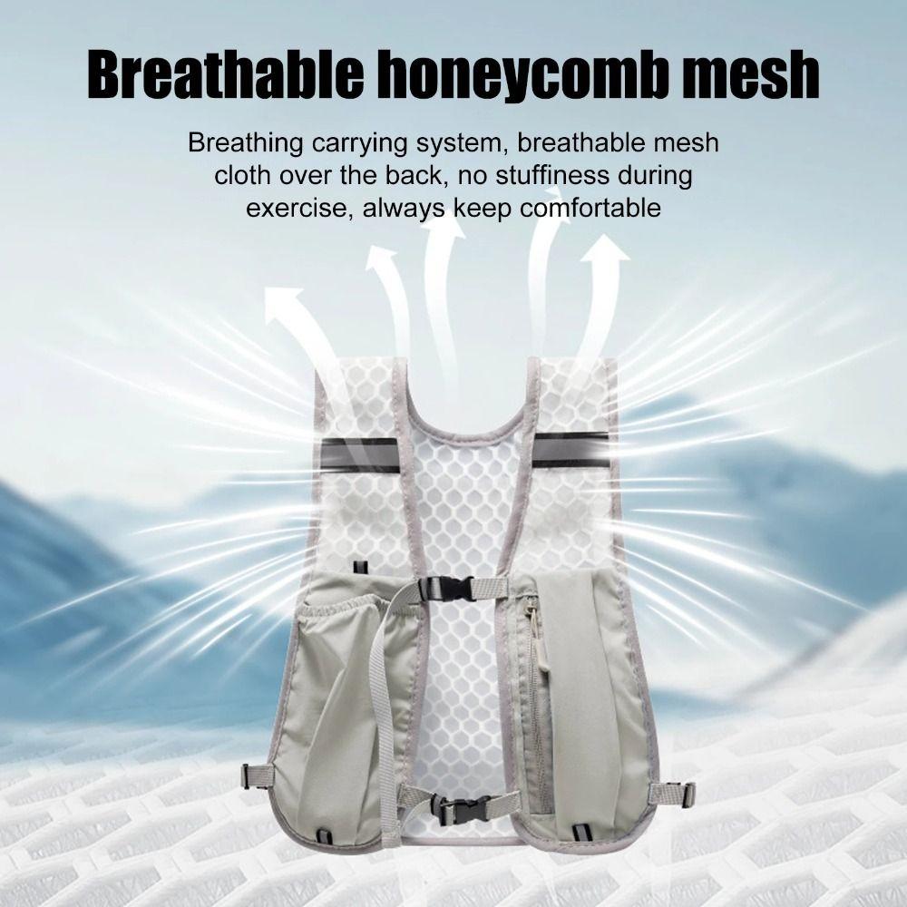 Neue Trinkflaschen-Aufbewahrungsweste für Läufer, leichte Laufweste, reflektierende Trinkweste, Brusttasche für Wasser mit Handyhalter