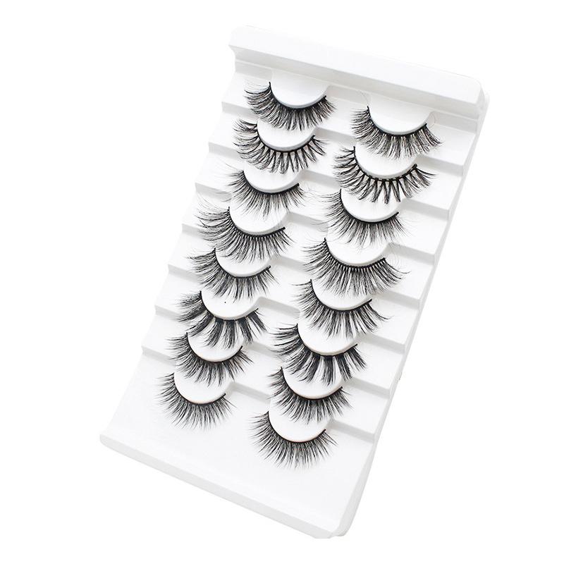8 Paar Volle Dicke Natürliche Wimpern Dicke Biegung Falsche Wimpern 3D Stereoskopische Falsche Wimpern