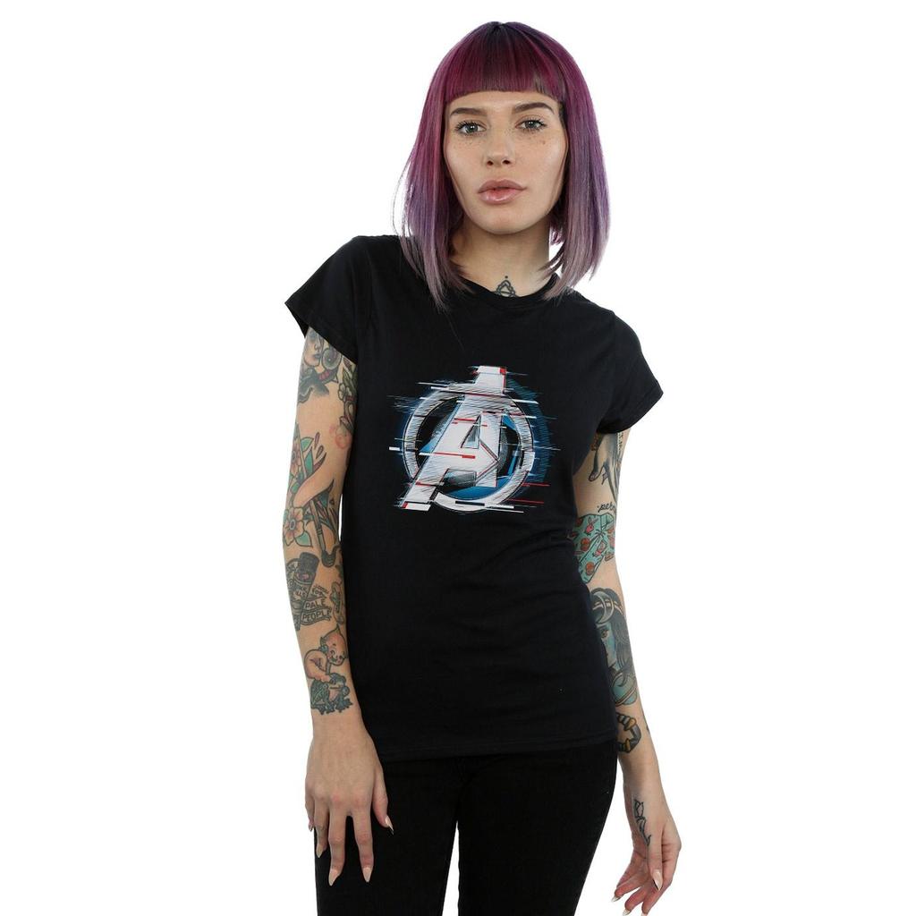 Marvel Womens/Ladies Avengers Endgame Team Tech Logo Cotton T-Shirt
