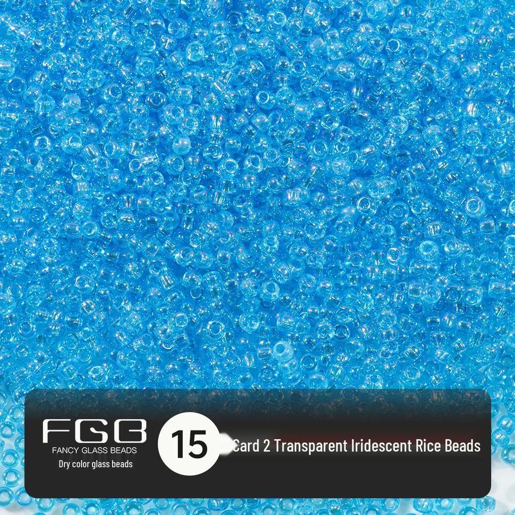 FGB Transparente Irisierende 2mm Runde Glasperlen für DIY Schmuck