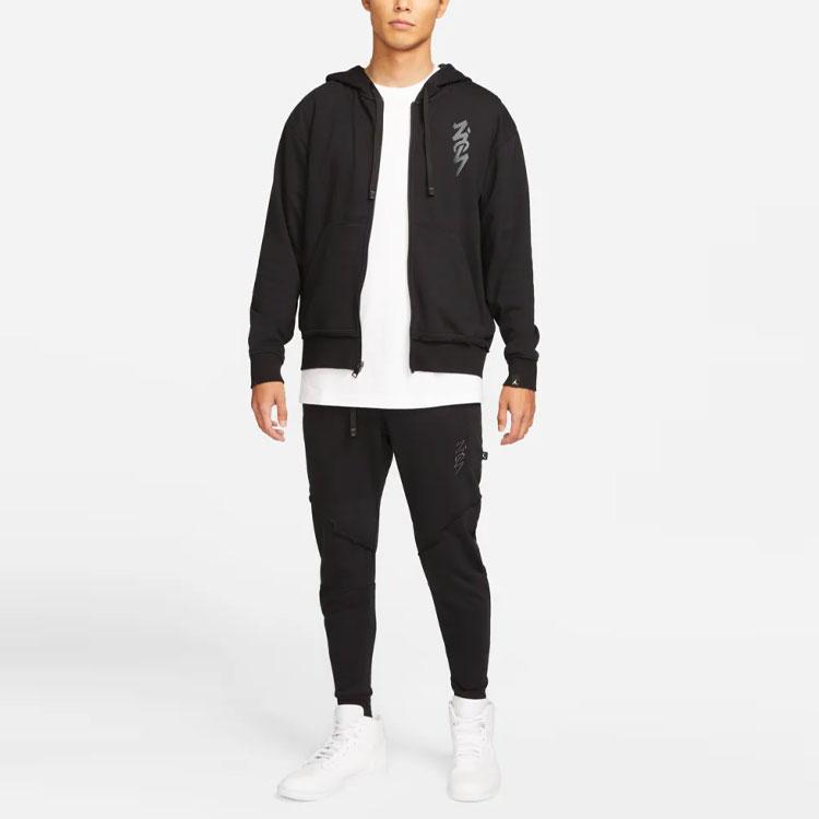 Jordan Zion Performance Letter Embroidery Solid Joggers Men Bottoms Black DJ5874-010