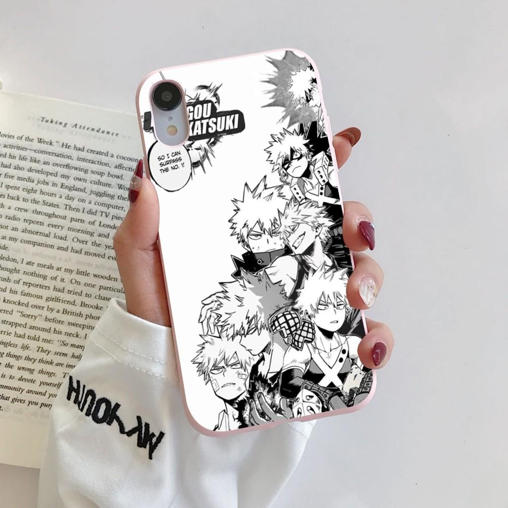 

Anime B-Bakugo Katsuki Phone Case for iPhone 14 11 12 13 Mini Pro Xs Max 8 7 6 6S Plus X XR Solid Candy Color Case iphone 13 mini