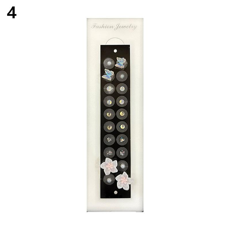 20 Patches Butterfly Flower Shape Crystal Ear Seed Acupuncture Auricular Disposable Ear Stickers Massage Therapy Needle Patch