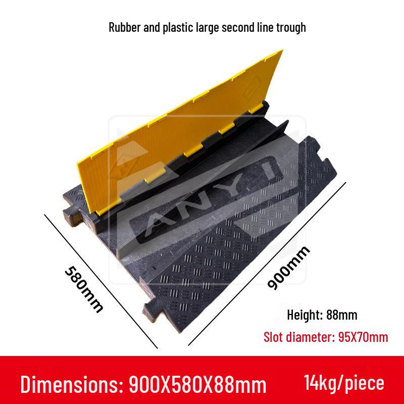 Cable Protection Raceway: Rubber & Plastic Speed Bump for Roads, Construction, and Indoor/Outdoor Use