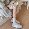 Spring and Autumn Lovely Cartoon Puppy Embroidered Socks - Children's Mid-length Socks with Trendy Rolled Edges and No Bones - Long Socks