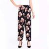 Women's   Summer Ice Silk Home Pants Loose Printed Jogger Pants High Waist Thin Casual Cropped Pants
