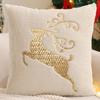 Christmas Decorative Pillow Cover, Faux Leather, Snowflake, Reindeer Bow, Christmas Tree, Winter Plush, Farmhouse