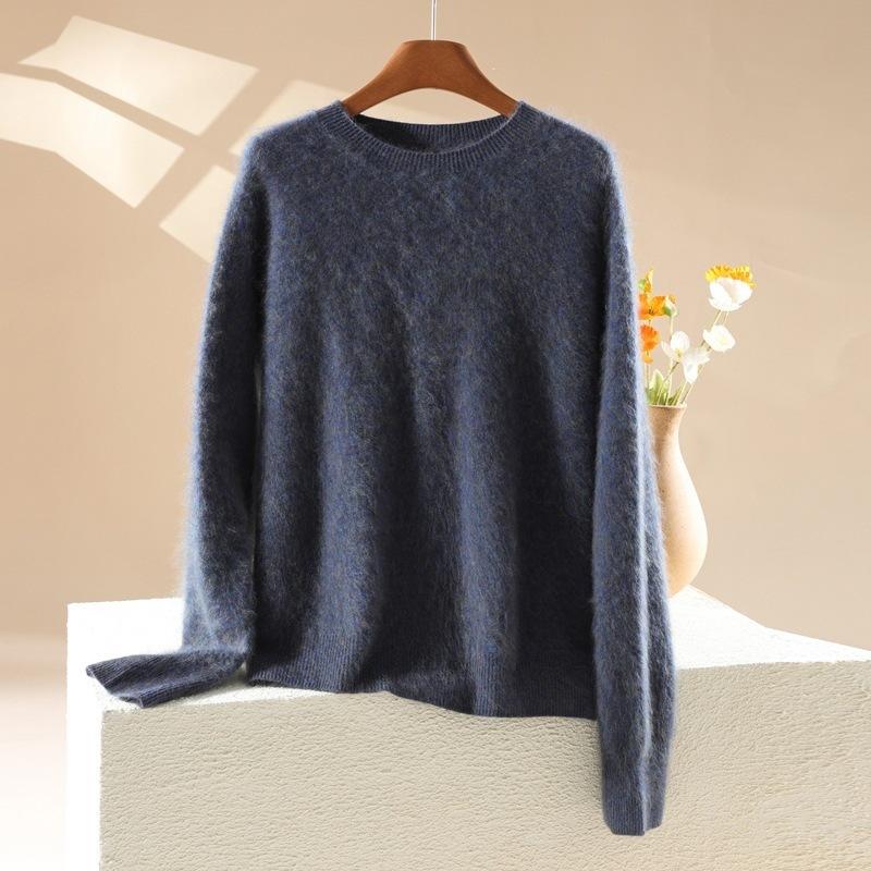 New Autumn-winter Women's Round-neck Pullover Sweater in Candy Colors, Soft and Cozy Inner Layer Top