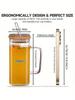 1 pc Bamboo covered straw square glass cup, transparent water cup with handle, iced coffee cup, juice