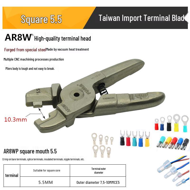 FUMA Pneumatic Terminal Crimping Tool – Cold Press Wire and Bare Terminal Pliers