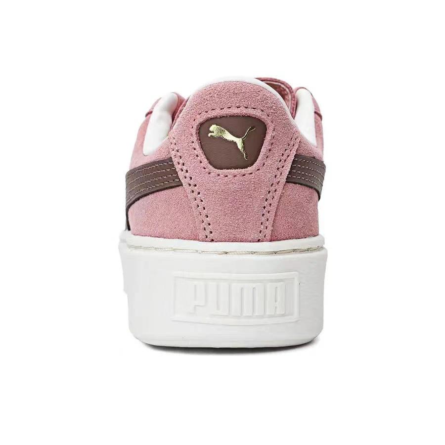 Puma Basket Platform Core Suede Comfortable Versatile Lightweight Low-Top Sneakers Women Sneakers Red Purple 363559-15
