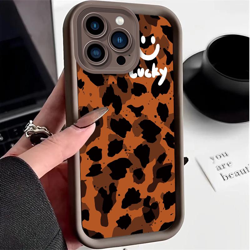 Leopardtrykt motedeksel Fleksibelt mykt silikon TPU-skall fullt bakdeksel til Xiaomi Redmi Samsung Infinix