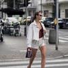 European & American Style Women's Polka Dot Bubble Jacket with Stand Collar