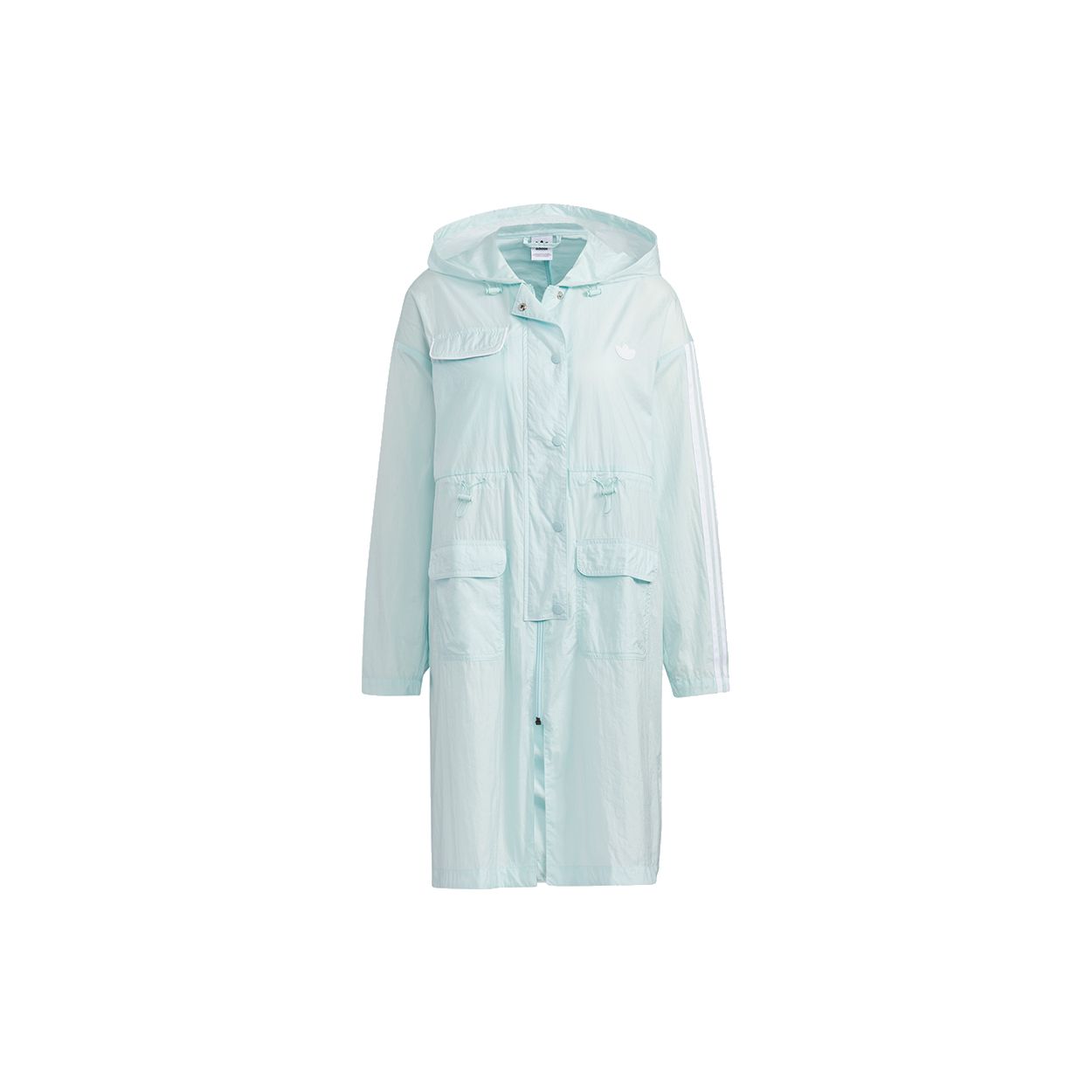 Adidas Originals Long Hooded Sports Jacket Outdoor Casual Coat Women Jacket Teal HC6587 32