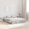 Storage Bed Frame Concrete Grey 135 x 190 cm Particleboard
