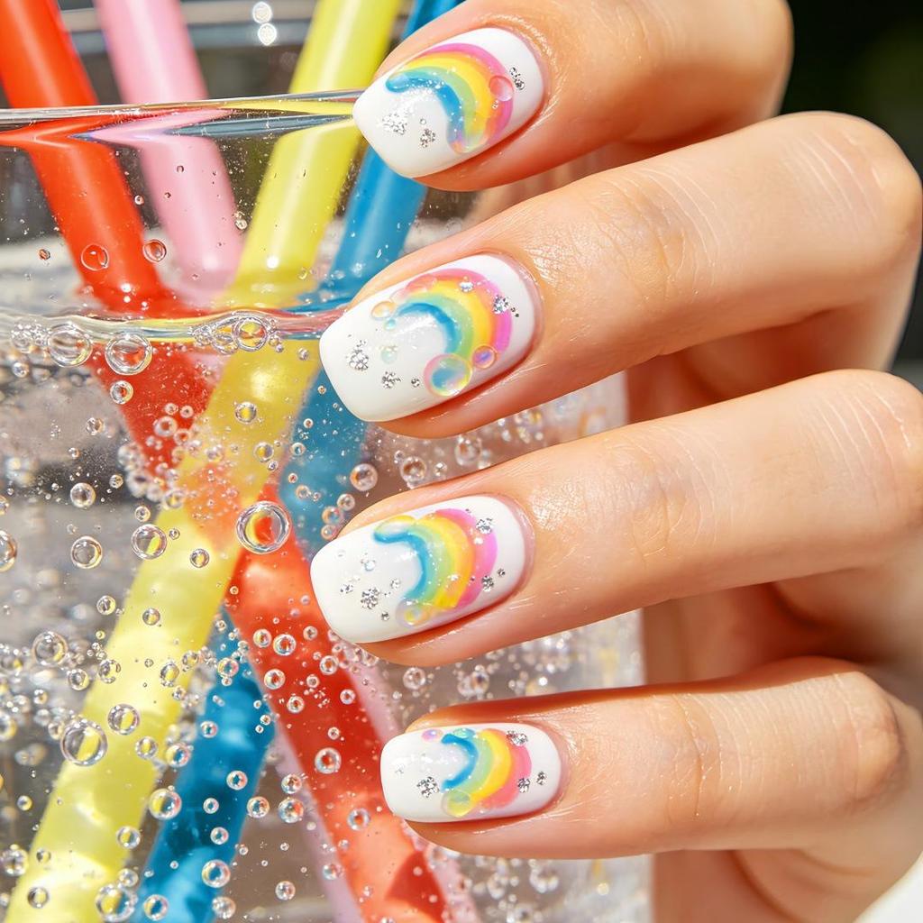 Nude Pink Gradient Cat Eye Whitening Aurora Nail Art Removable Stickers
