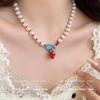 **Kissy! Strawberry Pearl Choker - 2025 New Sweet Style for Women**