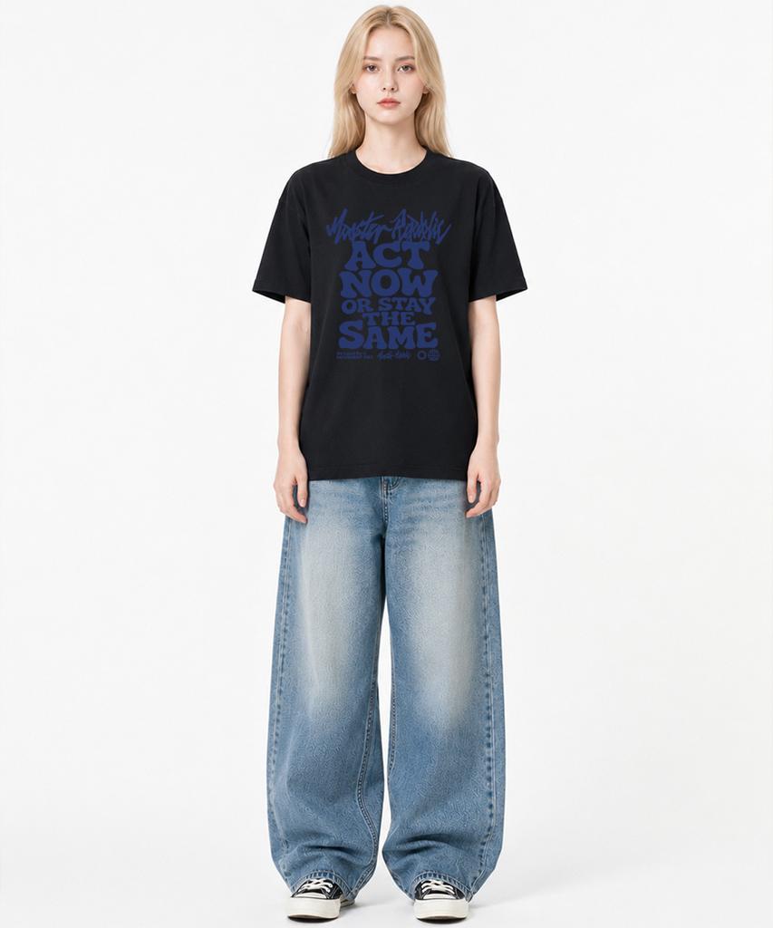 MONSTER REPUBLIC Act Now Indigo Blue T-Shirt Black_9157