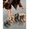 Winter tall snow boots women's thick-soled piled thickened northern gray cotton shoes winter