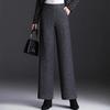 Autumn Winter Thicken Straight Pantalones Womens Wide Leg Pants Elegant Baggy High Waist Warm Pantalon