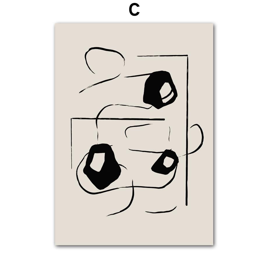 Modern Black Striped Girl Leaves Abstract Posters Prints Modern Minimalist Wall Art Canvas Painting Home Living Room Decoration