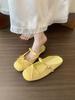 Gentle little red ballet style bag head half slippers women's 2025 spring and summer new bow retro Mary Jane shoes