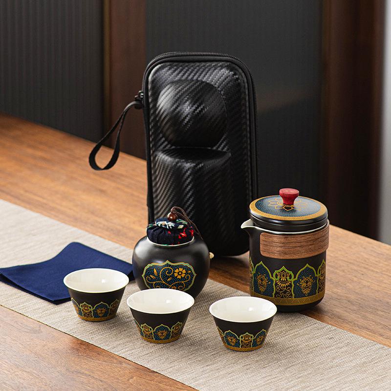 Portable Kung Fu Tea Set with Custom Logo - Ideal for Festivals, Corporate Gifts, and Outdoor Use