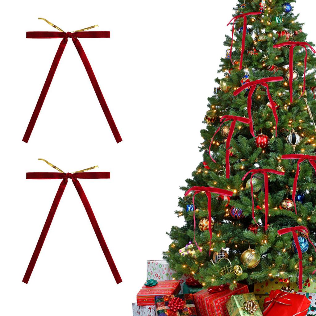 Set Of 20 Velvets Bowknot for Christmas Decoration Pre Tied Butterfly Knot with Twist Ties Gift Wrapping Ribbon Bows