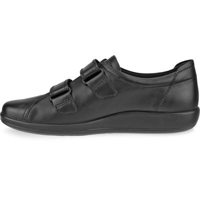 Slip-ons femininos de velcro Ecco Soft 2.0 206513 preto
