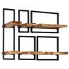 Ensemble d'étagères murales en bois d'acacia massif et acier - vidaXL - 5 pcs - Brun - Salon