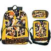 Anime Haikyuu Batoh 3ks Sada Školní Tašky S Taškou Přes Rameno Pouzdro na Tužky Dětské Batohy pro Kluky Dívky Batoh na Notebook Taška na Knihy Dárek