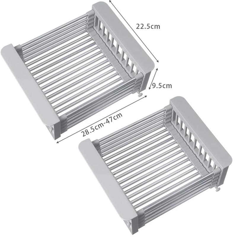 Suport pentru chiuveta de bucătărie Ajustabil din oțel inoxidabil Suport pentru scurgerea vaselor Suport pentru farfurii, boluri, tacâmuri Organizator pentru tacâmuri Scurgător pentru fructe și legume