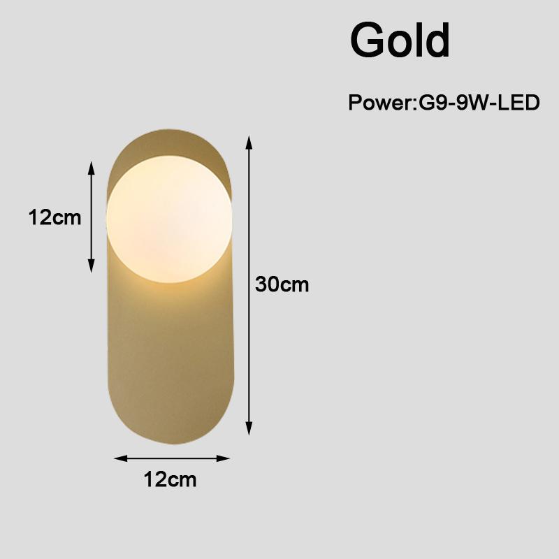 Minimalist Indoor LED Wall Lamps with Glass Bulb for Bedroom Bedside Nordic 9W  LED Wall Lights Wall Sconce for Living Room Home
