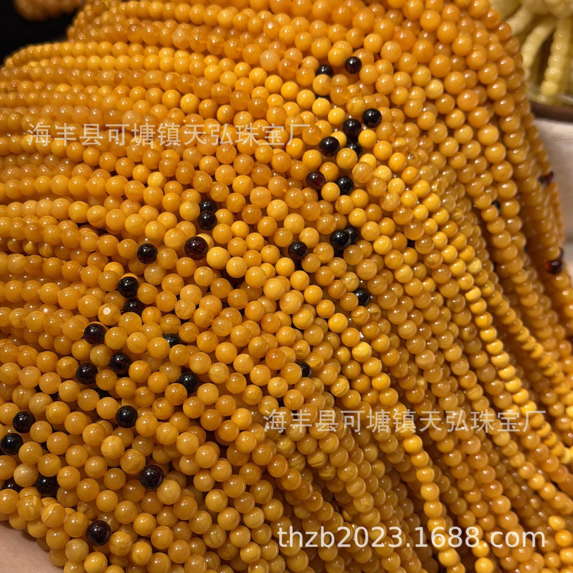 

Natural 6-8mm Amber 108 Buddha Beads Honeycomb Wax String for DIY Live Stream Approx. 6mm