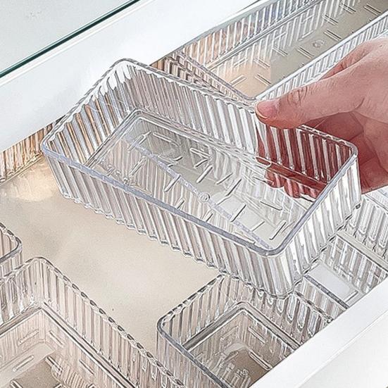 Drawer Divider Storage Box Clear Bathroom And Vanity Drawer Organizer Tray Drawer Storage Bin for Makeup Brushes Lipstick Cosmetics Kitchen Utensils