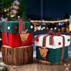 Caja de Regalo de Navidad Reno Árbol de Navidad Caja de Fieltro con Cinta Multifuncional Felpa Caja para Golosinas para Pequeños Regalos Snacks Christma