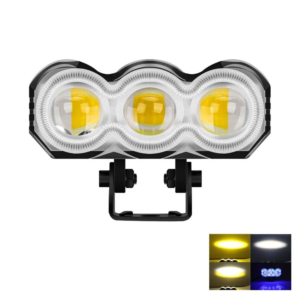 Super Bright 3Lens Headlight White Yellow RGB Driving Fog Lamp  Car  Accessorie