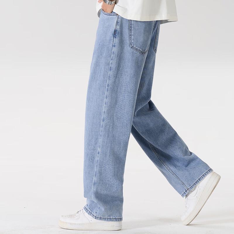 POLOMEISDO Men's Pure Cotton Straight-Leg Jeans