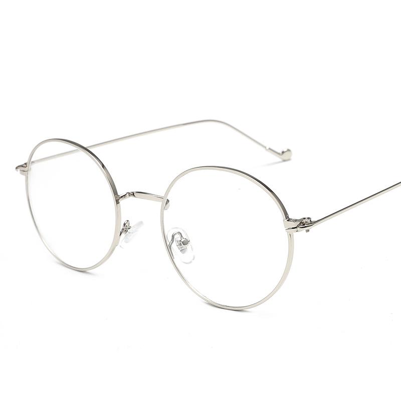 Glasses Women'S Japanese Literary And Artistic Round Frame Plain Glasses Frame Harajuku Retro Glasses Men'S Gold Silk Can Be Matched With Myopia