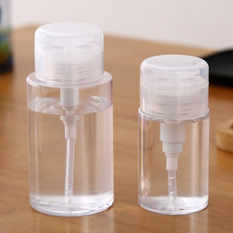 100-300ml Transparente Nachfüllbare Leere Druckpumpflasche Spender Flüssigkeitsbehälter Entferner Reiniger Politur Maniküre Werkzeug