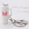 Popular Soft Rubber Stanley Cup Pendant Keychain - Creative Milk Tea Cup Keyring Available